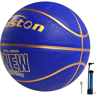 Senston Basketball Größe 7, Premium Gummi, für Drinnen & Draußen, inkl. Pumpe
