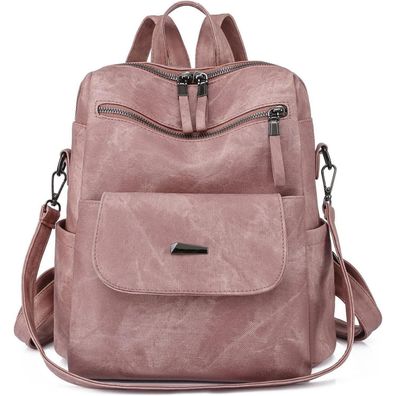 Puwuzixi Damen Rucksack Rosa, Wasserdicht, Anti-Diebstahl, Leichtgewicht PU