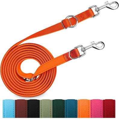Petcooz Verstellbare Hundeleine 3m, Doppelleine aus Nylon für Hunde bis 30kg