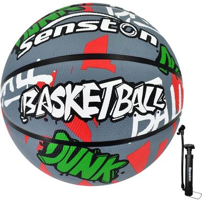 Senston Basketball Größe 7 - Robuster Outdoor-Ball für Erwachsene und