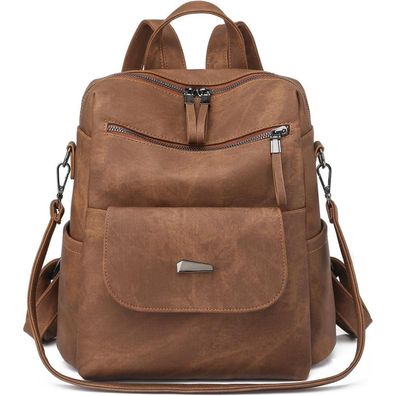 Puwuzixi Damen Rucksack Caramel, wasserdicht, leicht, multifunktional
