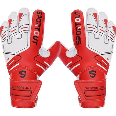 Sportout Torwarthandschuhe mit Fingersave und 4mm rutschfestem Latex für Kinder