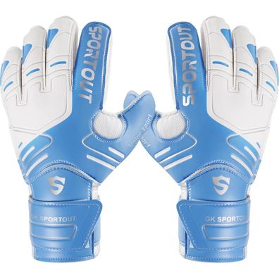 Sportout Torwarthandschuhe mit Fingersave, rutschfeste 4mm Latex Handflächen