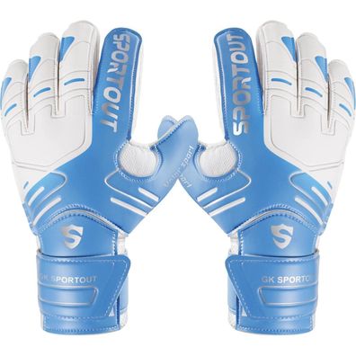 Sportout Torwarthandschuhe mit Fingersave, rutschfestes 4mm Latex, für Kinder