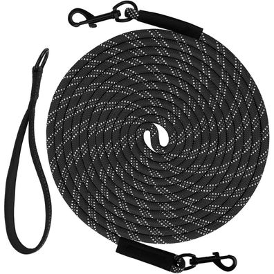 Taglory Schleppleine 10m für Hunde | Reflektierendes Seil | Doppelter Haken |