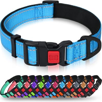 Taglory Hundehalsband Neopren Nylon XS (20-30cm) - Verstellbar, Reflektierend