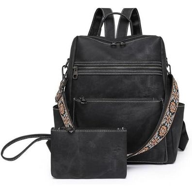 Puwuzixi Damen Rucksack Wasserdicht Anti-Diebstahl Leicht PU Mode Reisen