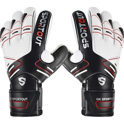 Sportout Torwarthandschuhe mit Fingersave, rutschfestes 4mm Latex, für Kinder