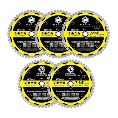 Focstol Kreissägeblatt für Metall 184mm x 15,875mm - 5 Stück Trennscheibe mit