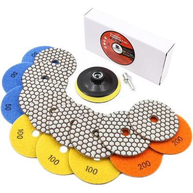 Brschnitt Diamant Polierscheiben Set 100mm - 3er Set für Granit, Marmor, Beton
