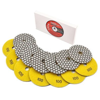 Brschnitt Diamant Polierscheiben Set 7tlg. 100mm Trocken #100 für Granit