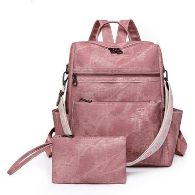 Puwuzixi Damen Rucksack Rosa - Wasserdicht, Leichtgewicht, Anti-Diebstahl, PU