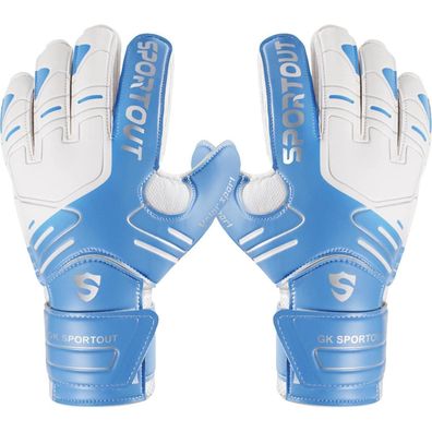 Sportout Torwarthandschuhe mit Fingersave, rutschfestem 4mm Latex, für Kinder