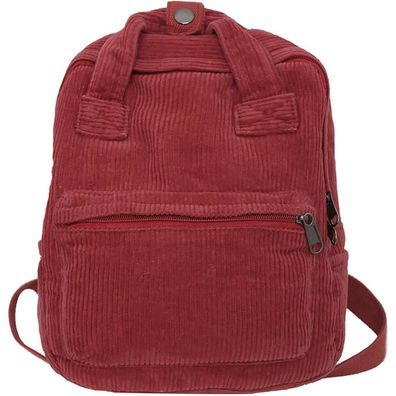 Makukke Damen Rucksack Klein aus Cord, Cityrucksack Daypack, Rucksackhandtasche