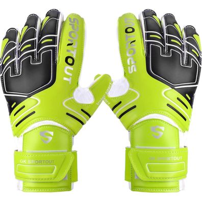 Sportout Torwarthandschuhe mit Fingersave, rutschfestem 4mm Latex für Kinder
