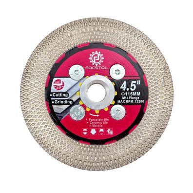 Focstol Diamant Trennscheibe 115mm X-Mesh Felge M14 Flansch für Fliesen