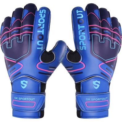 Sportout Torwarthandschuhe mit Fingersave, rutschfestes 4mm Latex, für Kinder