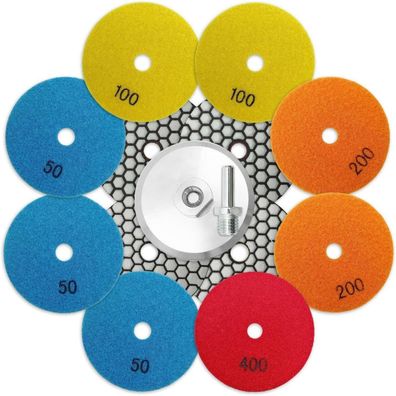 Brschnitt Diamant Polierscheiben Set 100mm für Granit, Marmor, Beton, Glas