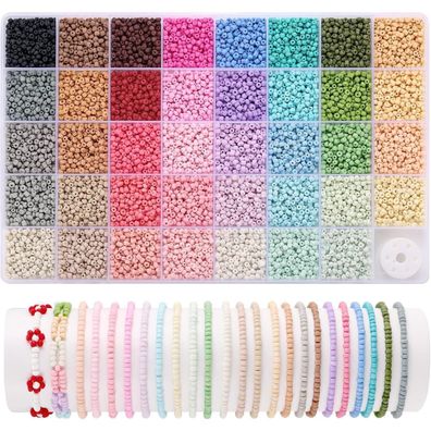 Funtopia 3mm Perlen für Armbänder, 9600 Stück in 39 Farben, mattiertes