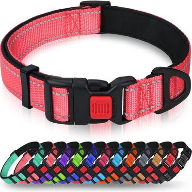 Taglory Hundehalsband Neopren Gepolstert Verstellbar Reflektierend für Welpen