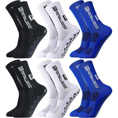 Apricitie 6 Paar Anti-Rutsch Fußball Socken, Sportsocken für Herren/Damen