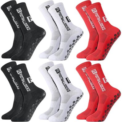 Apricitie 6 Paar Anti-Rutsch Fußball Socken für Herren & Damen, Sportsocken für