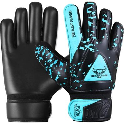 BEAST RAGE Kinder Torwarthandschuhe (Gr. 6, Aqua) - Starker Grip, Gepolstert