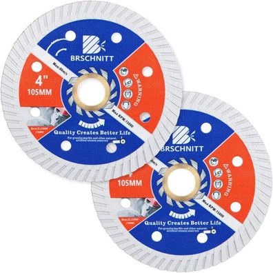 Brschnitt Diamant Trennscheibe 105mm Turbo - 2 Stück