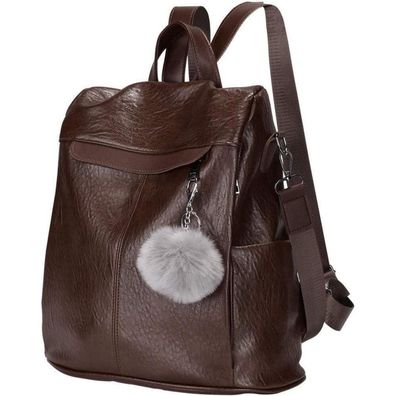 Puwuzixi Damen Rucksack wasserdicht, diebstahlsicher, PU-Leder, modisch