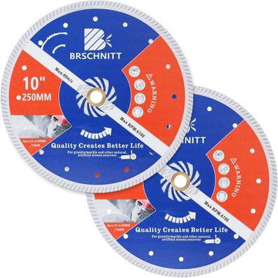 Brschnitt Diamant Trennscheibe 250mm Turbo (2 Stück)