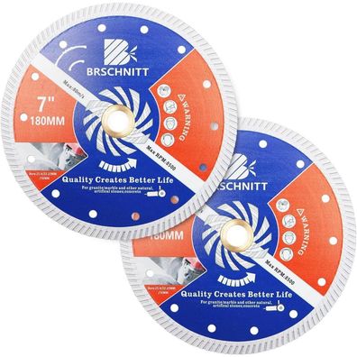 Brschnitt Diamant Trennscheibe 180mm Turbo (2 Stück)