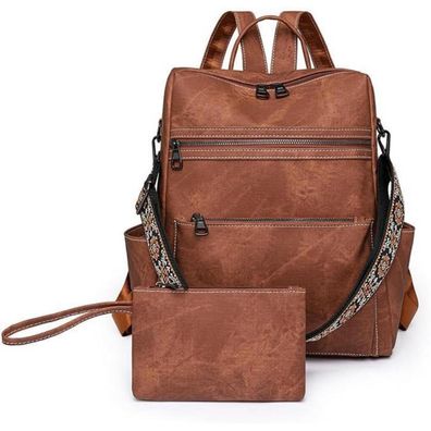 Puwuzixi Damen Rucksack, Diebstahlschutz, leicht, wasserdicht, PU, modisch