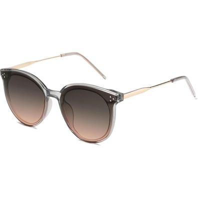 SOJOS Retro Vintage Sonnenbrille Damen Rund Cateye Übergroß UV 400 Schutz mit
