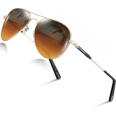 DADA-PRO Pilotenbrille Herren Damen, polarisiert, Metallrahmen Retro
