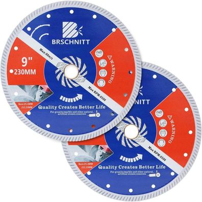 Brschnitt Diamant Trennscheibe 230mm Turbo (2 Stück)