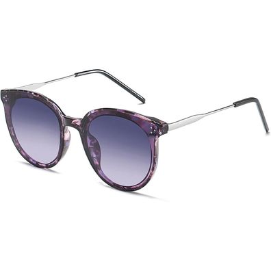 SOJOS Retro Vintage Damen Sonnenbrille Rund Cateye Übergroß UV 400 Schutz mit