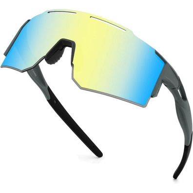 OULIQI Fahrradbrille Sportbrille Herren Damen UV400 mit 1 oder 3 Wechselgläsern