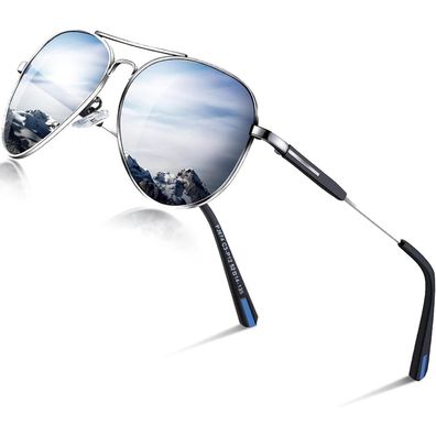 DADA-PRO Pilotenbrille Herren Damen, polarisiert, Metallrahmen, Retro