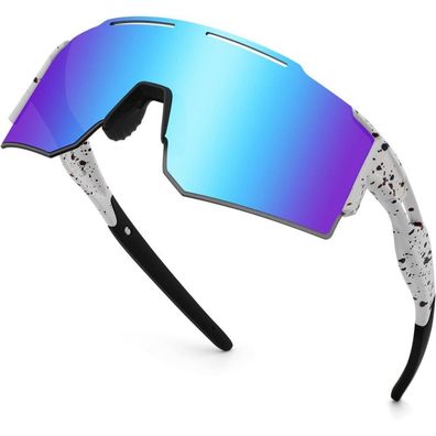 OULIQI Fahrradbrille Sonnenbrille Sportbrillen Herren Damen UV400 mit 1 oder 3