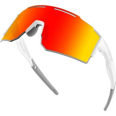 OULIQI Fahrradbrille Sportbrille UV400 mit 1 oder 3 Wechselgläsern für Herren