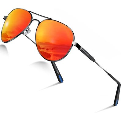 DADA-PRO Piloten Sonnenbrille Herren Damen, Metallrahmen Retro Fliegerbrille