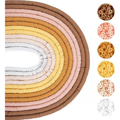 RUBY 4200 Stück Heishi Perlen 6mm Clay Perlen zum Auffädeln für