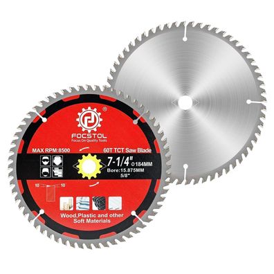 Focstol Kreissägeblatt 184mm x 15,875mm, 60 Zähne - 2 Stück für Holz