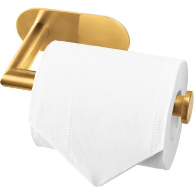 Hitslam Gold Messing Gebürstet Toilettenpapierhalter ohne Bohren, SUS304