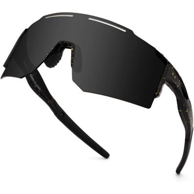 OULIQI Fahrradbrille Sportbrille Herren Damen UV400 mit 1 oder 3 Wechselgläsern