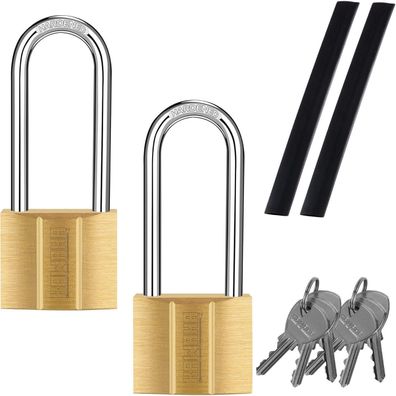 KAWAHA 81/40L-2P Vorhängeschloss mit langem Bügel, gleichschließend