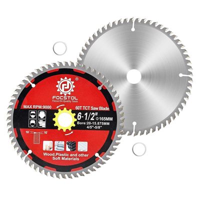 Focstol Kreissägeblatt für Holz 165mm x 20/15,875mm, 60 Zähne - 2 Stück