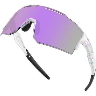 OULIQI Fahrradbrille Sportbrille Herren Damen UV400 mit 1 oder 3 Wechselgläsern