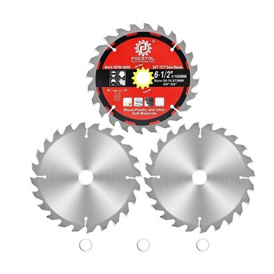Focstol Kreissägeblatt 165mm x 20/15,875mm, 24 Zähne - 3er Pack für Holz