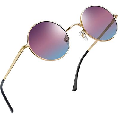 Joopin Retro Runde Sonnenbrille Herren Damen Polarisierte Vintage Steampunk